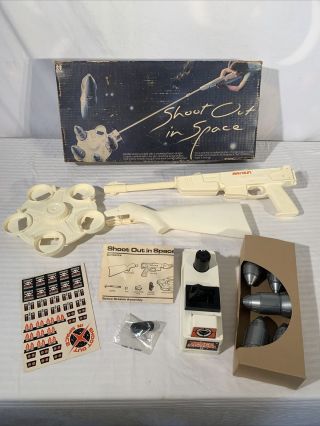 Complete Vintage Shoot Out In Space Game,  1978 By Tomy