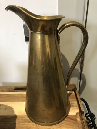 Vintage Js & S Large Brass Jug 34 Cm Tall (size 6) Made In England