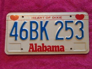 46 Bk 253 = Nos 1987 Base Macon County Alabama License Plate $4.  00 Us