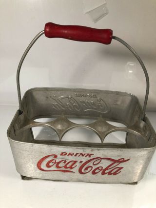 Vintage Coca - Cola Aluminum Metal 6 - Pack Bottle Carrier Drink Holder Made In Usa