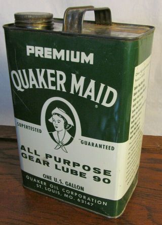 Vintage Premium Quaker Maid All Purpose Gear Lube 1 Gallon Can
