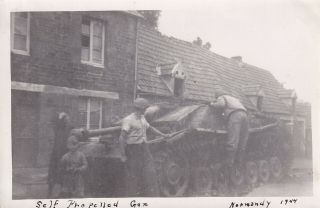 Snapshot Photo 7th Armored Division Ko German Stug Iii Tank Normandy 38