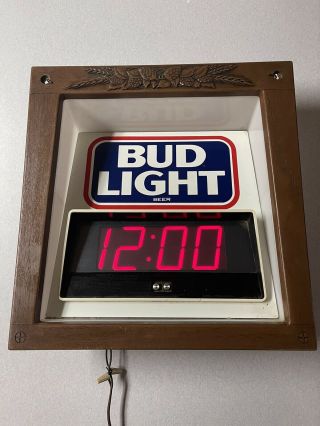 Vintage Bud Light Electric Beer Bar Clock