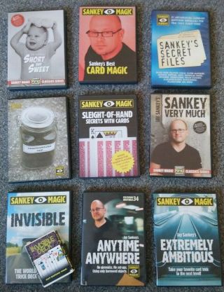 9x Jay Sankey Magic Dvd Bundle With Invisible Deck
