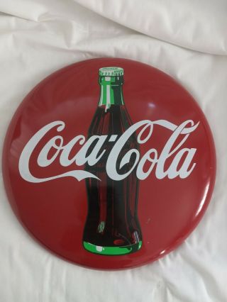 Vintage 1990 12 Inch Coca - Cola Advertising Button Sign