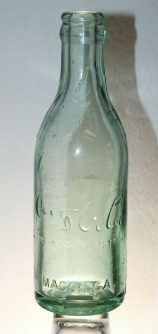 Macon Ga Coca Cola Straight Side Bottle Light Green Center Script