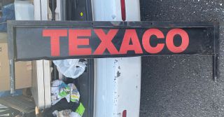 Vintage Texaco Metal Oil Sign Gas Station Double Sided