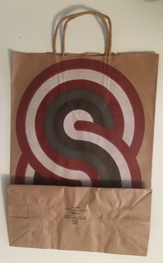 Vintage 1960 - 70’s Hip Modern Artsy Silkscreen Style Brown Shopping Bag 3