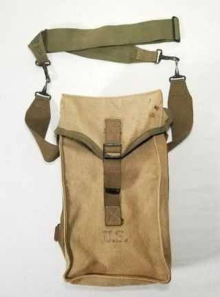 Vintage Wwii Us Army Canvas Bag Hamlin Canvas Goods Co.  Dated 1944