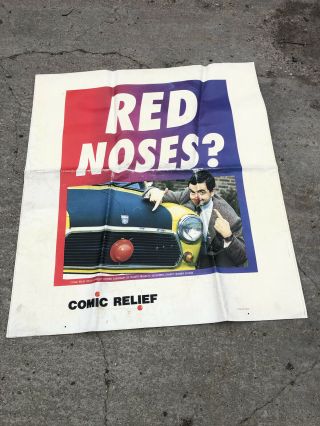 Rare Vintage Shell Advertising Banner / Poster - Mr Bean Comic Relief (b)