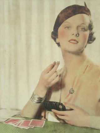 Large Shur - On Eyeglasses Advertising Store Photo Sign Woman 1930 