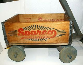 Vintage Wood Wagon - " Sparco Beverage Crate " - Advertising/promotion For Sparco Co.