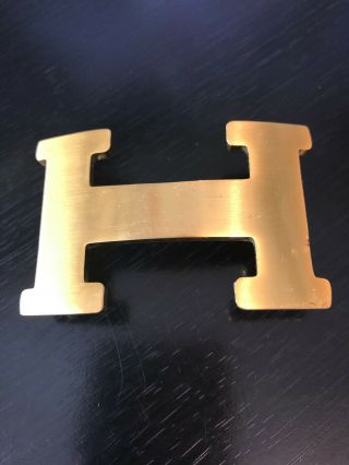 Vintage Collectible Initial H Hermes Type Gold Tone Belt Buckle