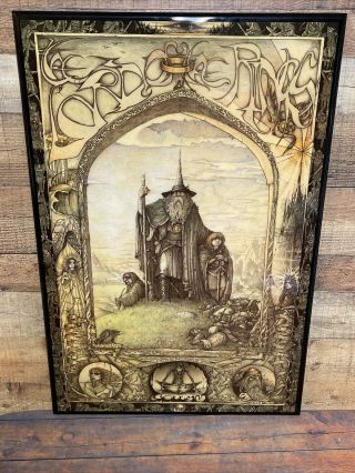 Jimmy Cauty Lord Of The Rings Laminated Poster On Board Jrr Tolkein 1976 Diamond