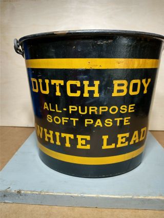 Vintage Dutch Boy National Lead Co Paint Can Bucket Pail Great Graphics