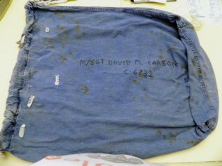 Vtg 1940s Usn Us Navy Military Sailor Denim Duffle Laundry Barracks Bag Stencil