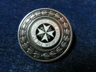 Orig Ww2 Lapel Badge " St.  John Ambulance Association " 1934 Jr Gaunt - Sterling