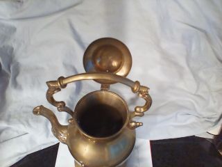 Vintage Brass Tea Pot with gas warming and pouring stand 2