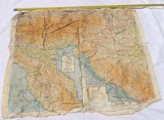 Ww2 Us Army Germany Poland Double Sided Silk Escape Survival Map 32 "