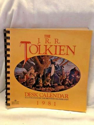 Vintage Jrr Tolkien Lord Of The Rings 1981 Desk Calendar Hildebrandt