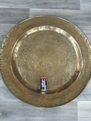 Huge Brass Charger Plaque Plate.  Middle Eastern? Indian?