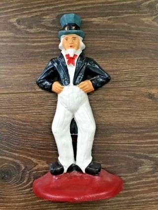 Vtg Cast Iron Uncle Sam Door Stop Standing Full Color Painted Usa Forge Patriot