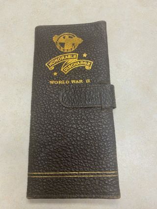 Ww2 Us Military Leather Case For Honorable Discharge Papers Pearce Dental