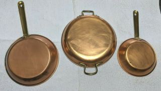 Vintage Tagus Portugal R48 Copper Pan 8  & 2 Copper Pans R104