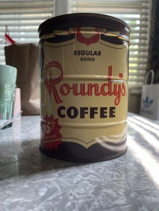 Vintage Roundy’s Coffee Tin - 2lb Roundy’s Advertising