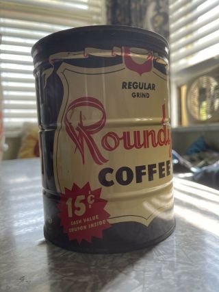 Vintage Roundy’s Coffee Tin - 2LB Roundy’s Advertising 3