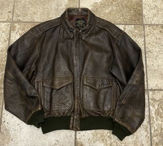Vintage Avirex Flight Jacket Type A - 2 Leather Army Air Forces Brown Size Xl