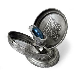 Lord Of The Rings One Ring Blue Spinning Steel Ring & Display Case Noble