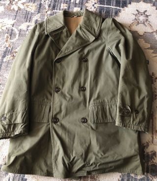 Wwii Ww2 Us Army Officer Mackinaw Coat Jacket Size 36 Trench Overcoat