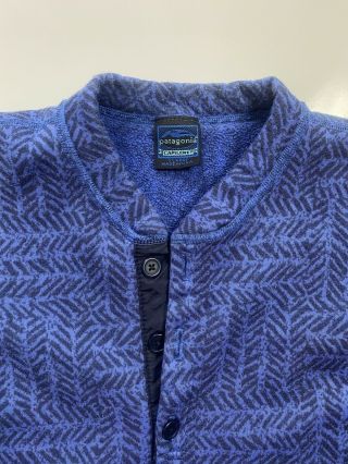 Vtg Patagonia Blue Capilene Fleece Lined Made In Usa Pullover Mens Sz Xl Aztec