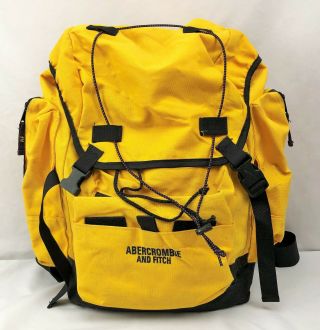 Vintage Abercrombie & Fitch Large Hiking Backpack Bag Yellow