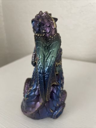 Windstone Editions Retired Pena ' 88 Young Dragon Figurine In Peacock Color - way 3