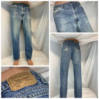Levi’s Vtg 1970s 505 Jeans 36x30 Medium Blue Cotton Usa Care Tag Ygi F1 - 444