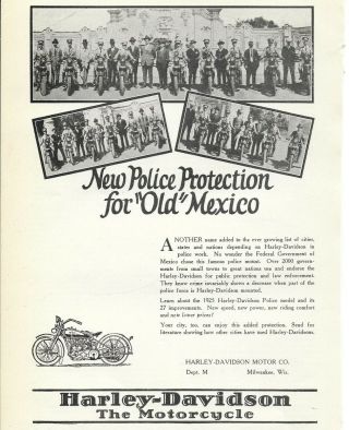1925 Harley Davidson Police Motorcycle Ad - Milwaukee Wisconsin