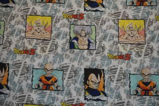 2000 Dragon Ball Z Vintage Rare Flat Twin Bed Sheet Usa Print Tv Cartoon Anime