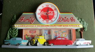 1988 Vintage Coca Cola Clock - Family Drive In - Very Cool.