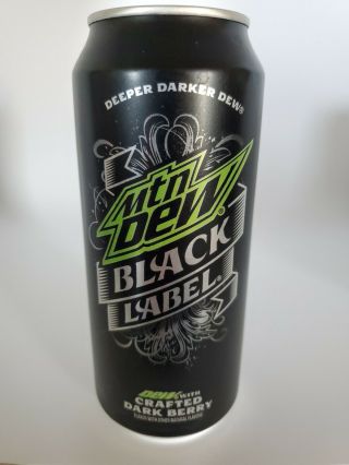 2016 Full Mountain Dew Mtn Dew Black Label 16oz Can Dark Berry Deeper Darker Dew