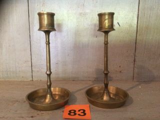 Small Vintage Decorative Brass Candlesticks / Holders For 2cm Dia Candle