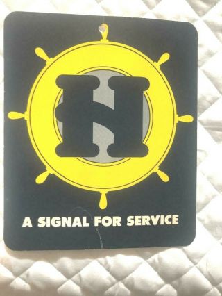 Vintage Helms Bakery " A Signal For Service " Window Sign,  7.  25 " X 8.  50 "