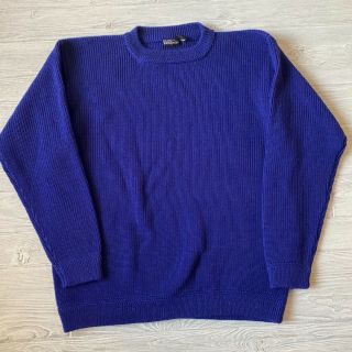Patagonia Vintage Blue Wool Blend Knit Long Sleeve Sweater Mens Size Large