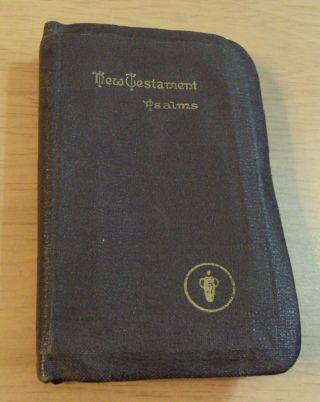 Vtg 1941 Wwii U.  S.  A.  Military Bible Testament - Psalms F.  D.  Roosevelt Signed