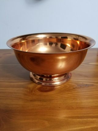 Copper Craft Guild Copper Fruit Bowl Footed Compote 8 3/4 " Made In Usa