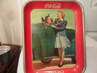 Vintage Coca Cola Tray,  Girl In Green Tray