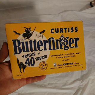 Vintage Halloween Butterfinger Candy Box 2 Cent Curtiss 40 Ct Empty