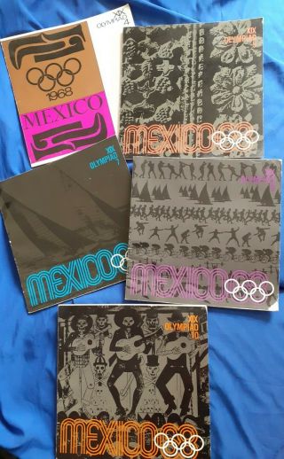Vintage Retro Mexico City 1968 Xix Olympic Games Bulletins Brochures X5
