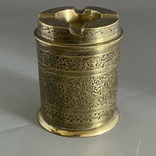 Indian Vintage Brass 10cm Pot With Lid Ashtray